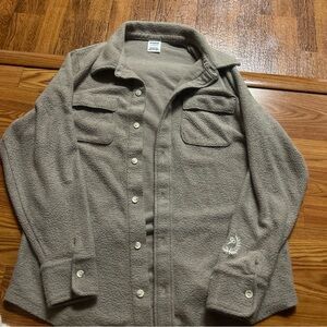 Victoria secret pink shacket button up shirt teddy fur